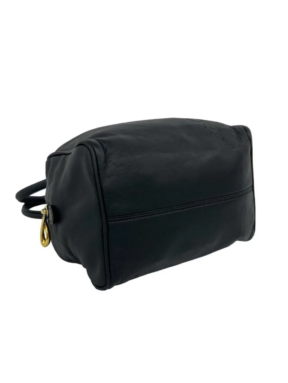 Loewe Vintage Anagram Logo Stamp Nappa Leather Mini Handbag Black